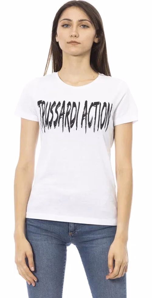 Trussardi Action White Cotton Women T-Shirt