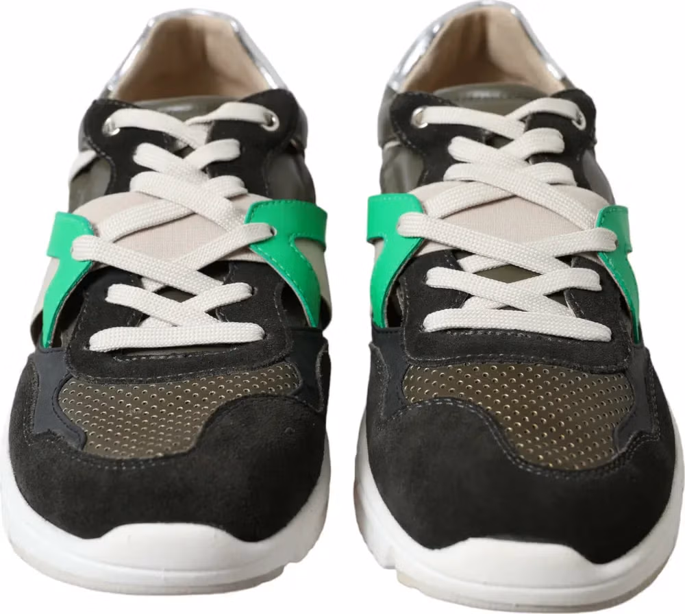 Dolce & Gabbana Multicolor Leather Suede Low Top Sneakers Shoes