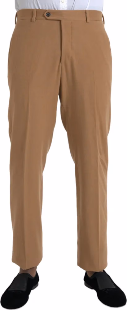 Prada Beige Cashmere Men Straight Fit Dress Pants