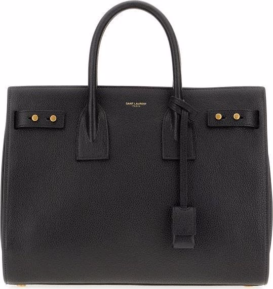 Saint Laurent Black Calf Leather Sac De Jour Handbag