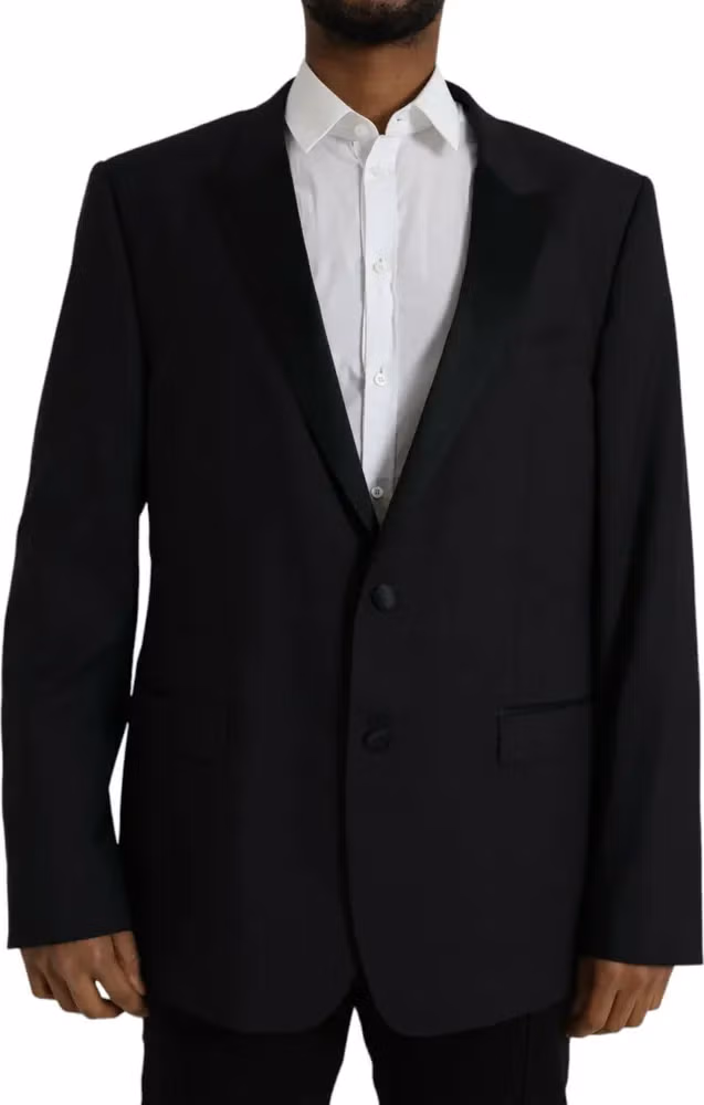 Dolce & Gabbana Blue MARTINI Single Breasted Coat Blazer