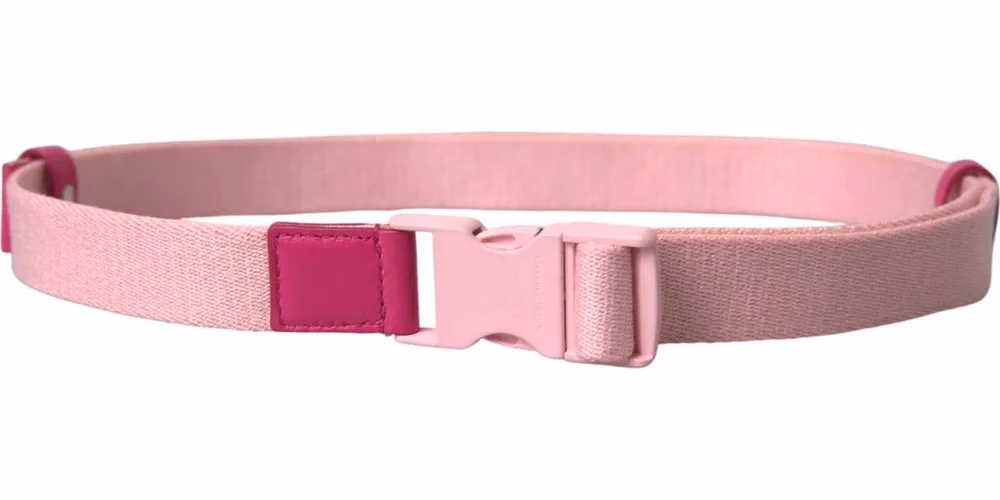 Dolce & Gabbana Pink Canvas Stretch Plastic Buckle Women Belt
