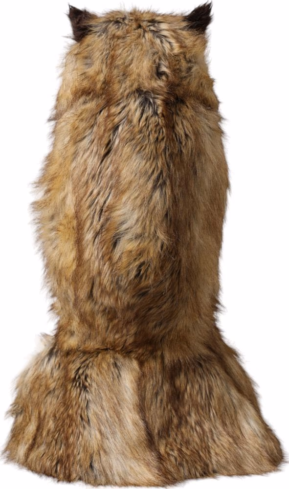 Dolce & Gabbana Brown Owl Faux Fur Whole Head Cap Hat