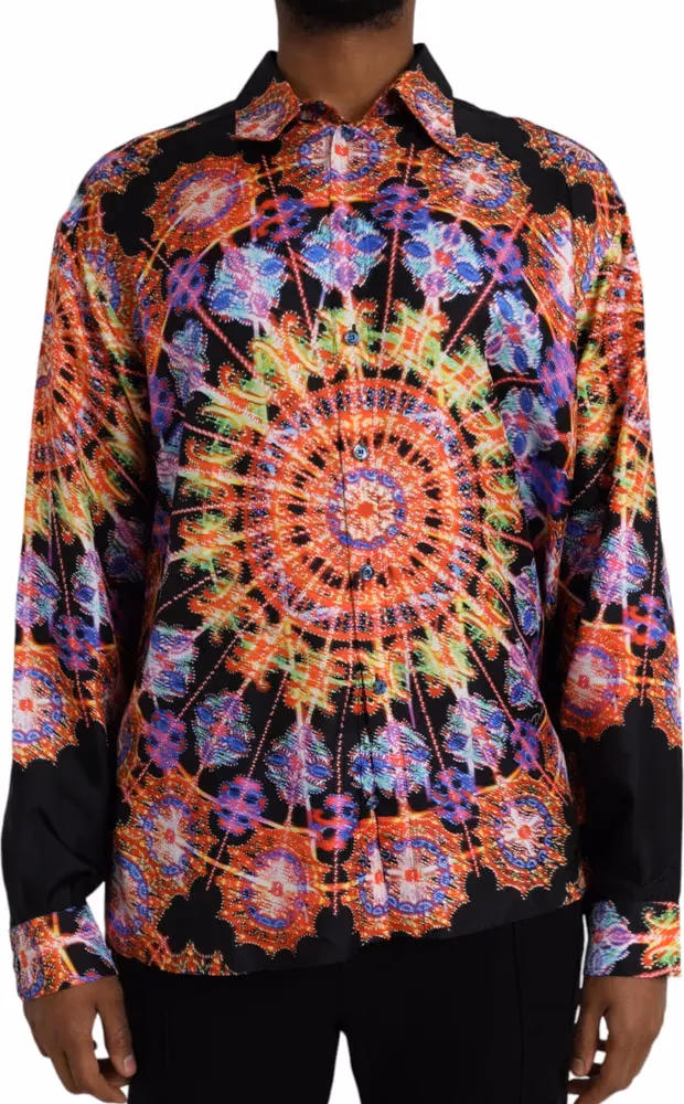 Dolce & Gabbana Multicolor Luminarie Silk Men Casual Shirt
