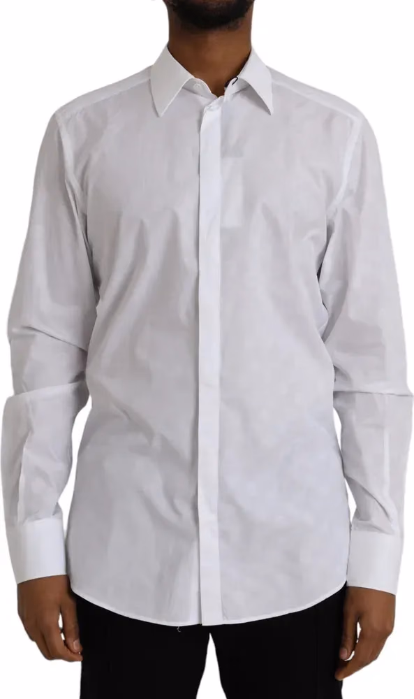 Dolce & Gabbana White Polka Dotted Cotton Dress GOLD Shirt