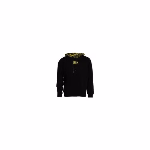 Dolce & Gabbana Black Logo Cotton Hooded Sweatshirt Sweater