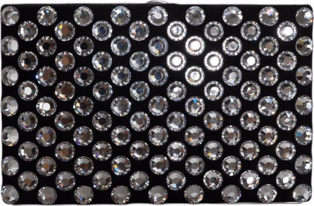 Dolce & Gabbana Black Velvet Crystal Clutch Evening Party Purse Bag
