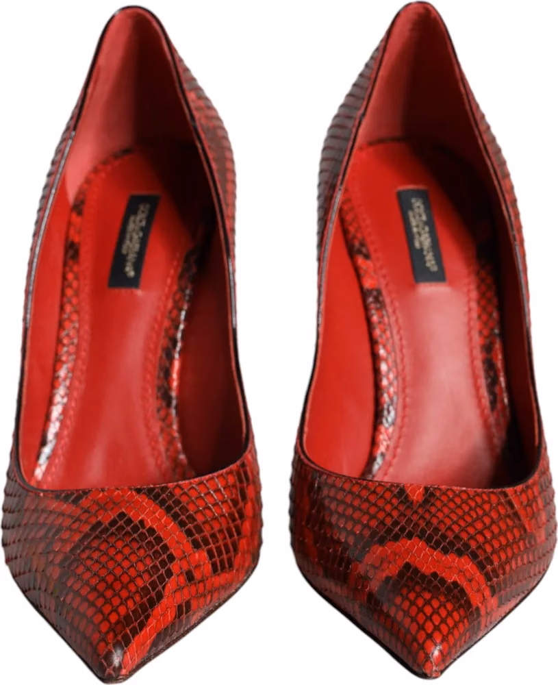 Dolce & Gabbana Red Leather Stiletto High Heels Pumps Shoes