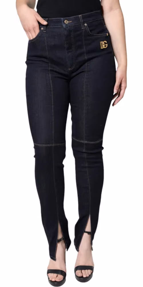 Dolce & Gabbana Black Cotton Blend Skinny Denim Jeans