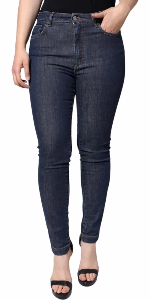 Dolce & Gabbana Dark Blue QUEEN Cotton Skinny Denim Jeans
