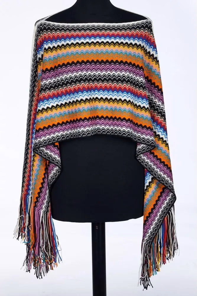 Missoni Multicolor Wool Women Poncho