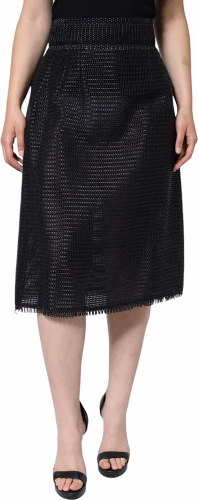 Dolce & Gabbana Black Viscose High Waist Pencil Cut Skirt