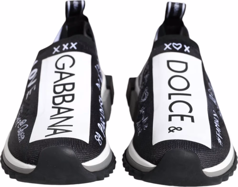 Dolce & Gabbana Black White Sorrento Low Top Sneakers Shoes
