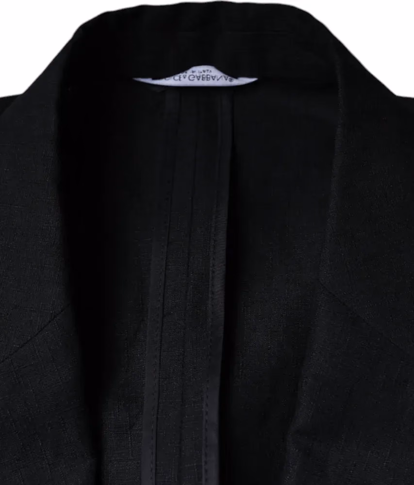 Dolce & Gabbana Dark Blue Linen Double Breasted Dress Blazer