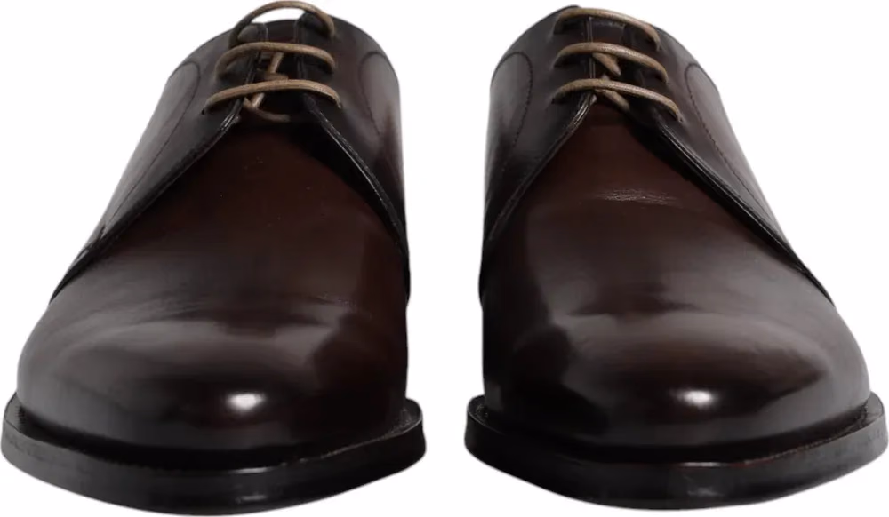 Dolce & Gabbana Brown Leather Lace Up Men Derby Formal Shoes