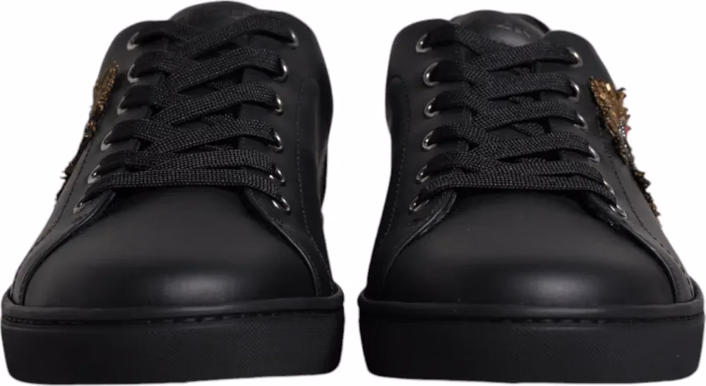 Dolce & Gabbana Black London Sacred Heart Men Sneakers Shoes
