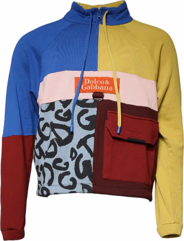 Dolce & Gabbana Multicolor Patchwork Men Sweatshirt Sweater