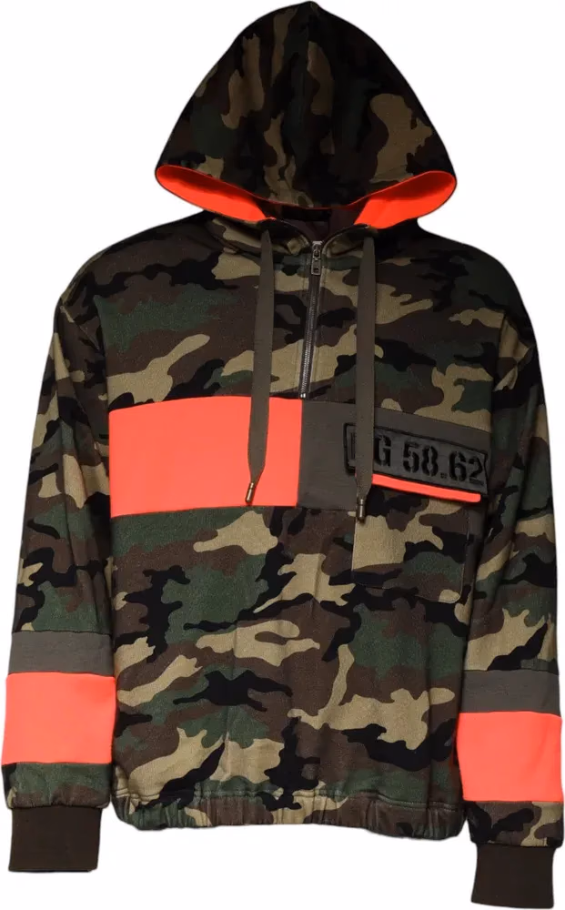 Dolce & Gabbana Multicolor Camouflage Hooded Men Sweatshirt Sweater