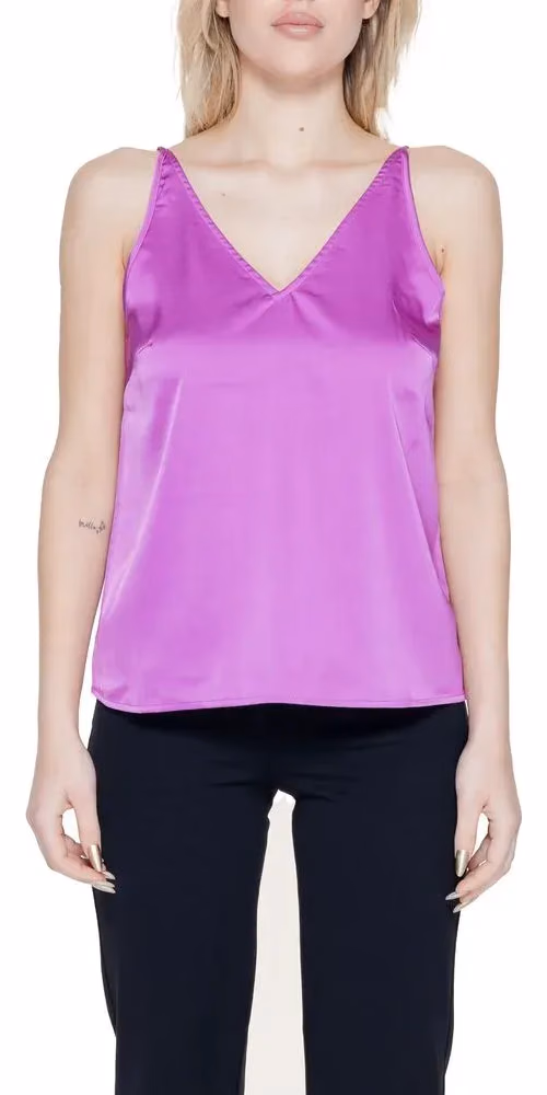 Vila Clothes Pink Polyester Top