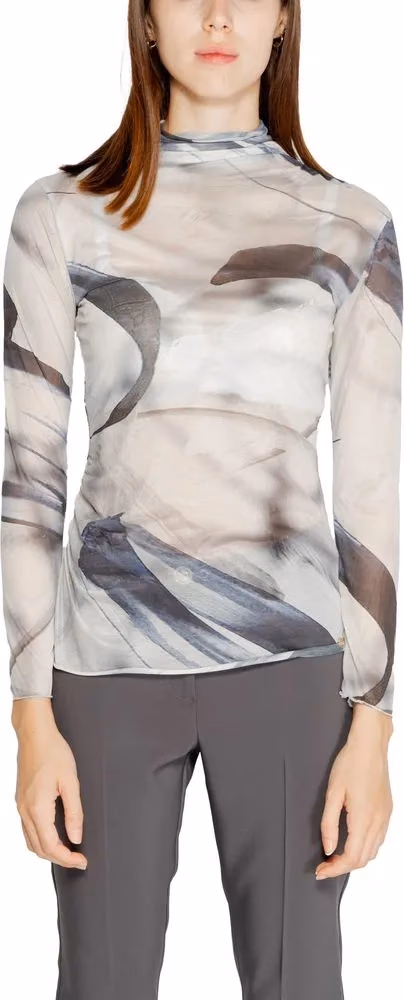 Rinascimento Gray Polyester Long Sleeve T-Shirt