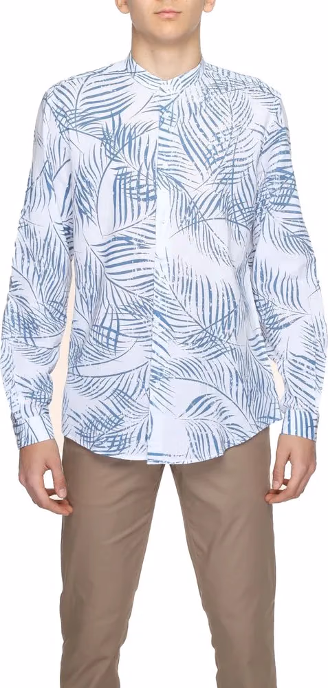 Antony Morato Blue Cotton Pattern Shirt