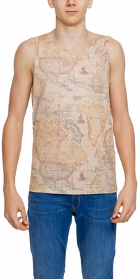 Beige Polyester Tank Tops