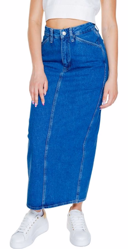 Calvin Klein Jeans Blue Cotton Long Skirt
