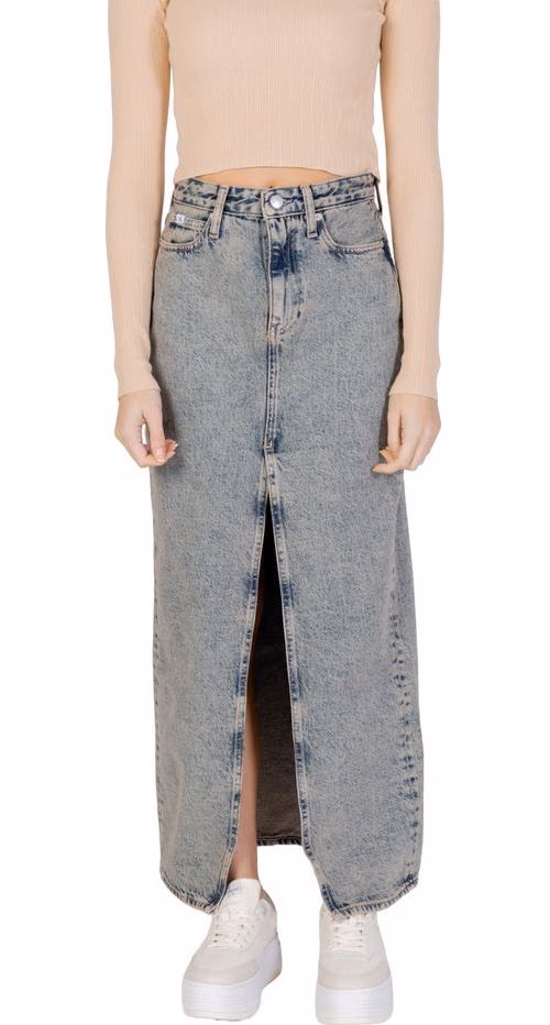 Calvin Klein Jeans Blue Cotton Long Skirt