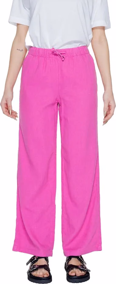 Only Pink Linen Casual Pants