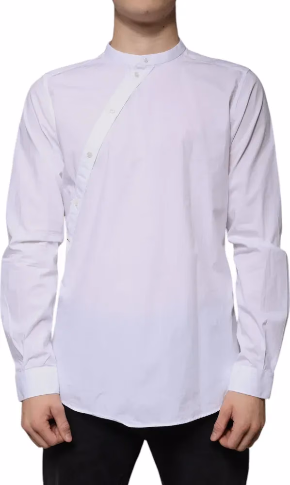 Dolce & Gabbana White Cotton Slim Fit MARTINI Dress Shirt