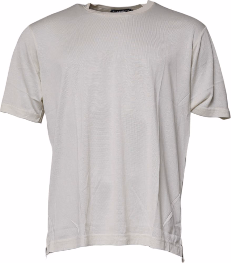 Dolce & Gabbana Off White Crew Neck Short Sleeve T-shirt