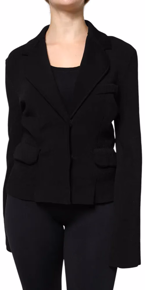 Dolce & Gabbana Black Viscose Single Breasted Blazer Jacket