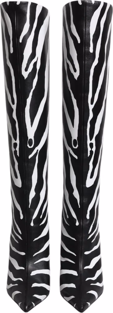 Dolce & Gabbana Black White Zebra Heels High Boots Shoes