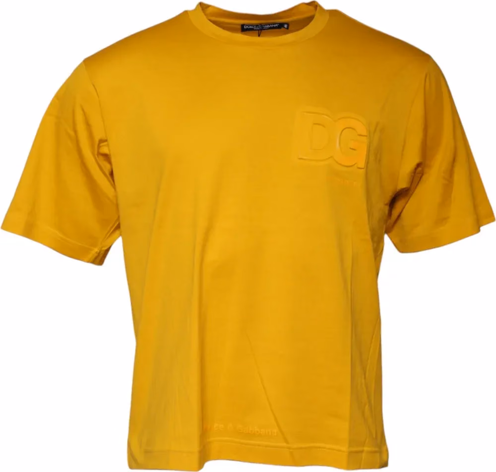 Dolce & Gabbana Dark Yellow Logo Crew Neck Short Sleeves T-shirt