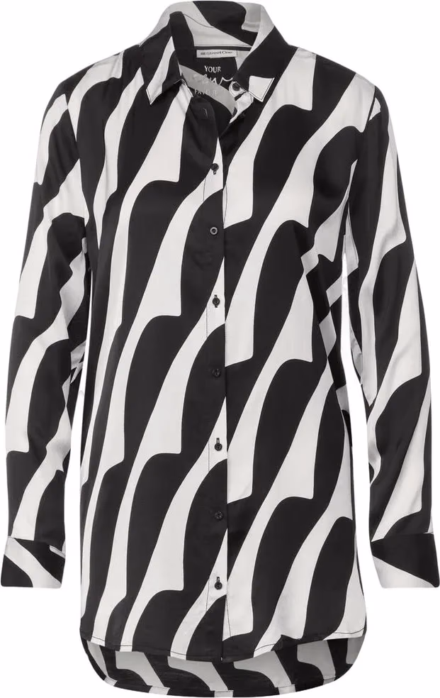 Street One Black And White Viscose Blouse