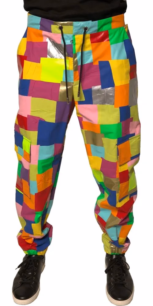 Dolce & Gabbana Multicolor Cotton Patchwork Men Cargo Pants