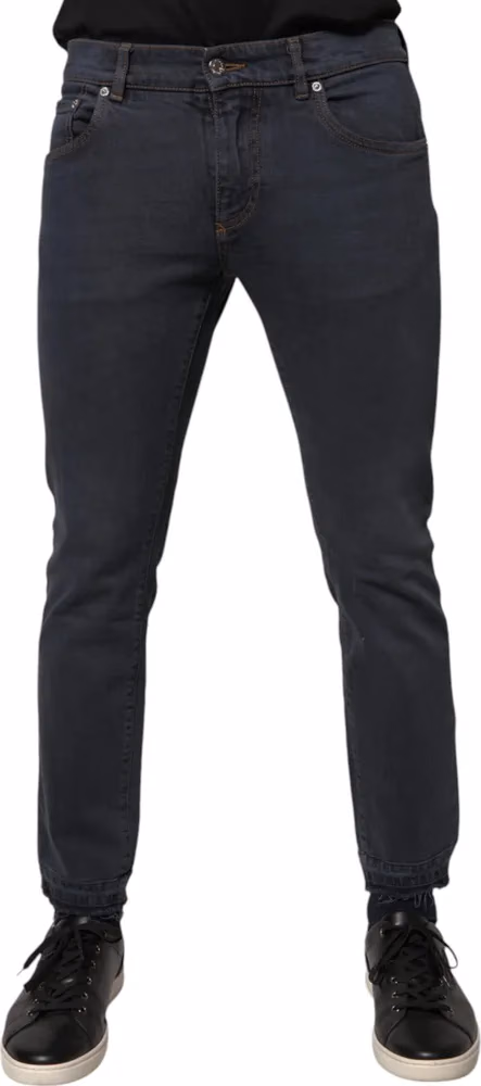 Dolce & Gabbana Dark Gray Cotton Skinny Denim Jeans