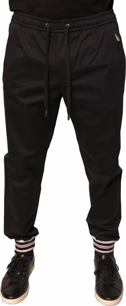 Dolce & Gabbana Black Cotton Stretch Jogger Sweatpants Pants