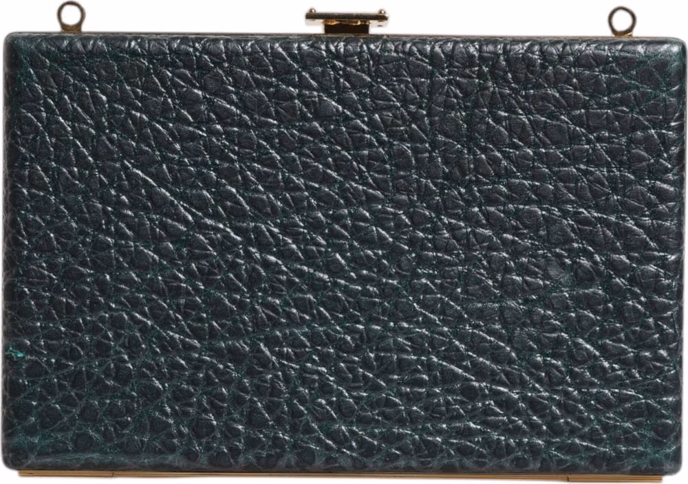 Dolce & Gabbana Black Leather Clutch Evening Crossbody Bag