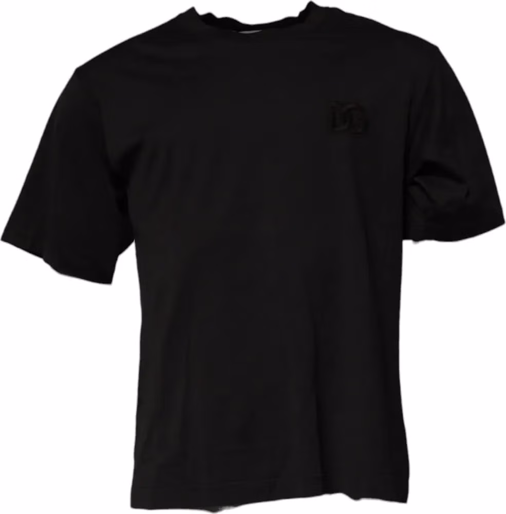 Dolce & Gabbana Black DG Logo Cotton Crew Neck T-shirt
