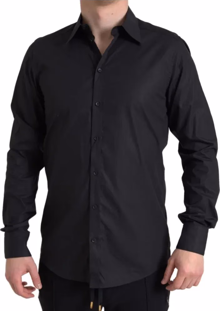 Dolce & Gabbana Black Cotton Dress Shirt