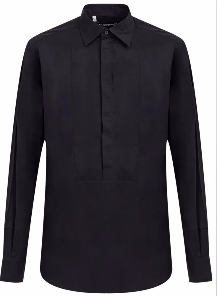 Dolce & Gabbana Navy Blue Cotton Dress Shirt