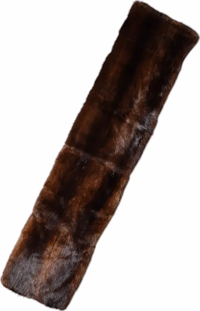 Dolce & Gabbana Black Brown Stripe Fur Shawl Wrap Scarf