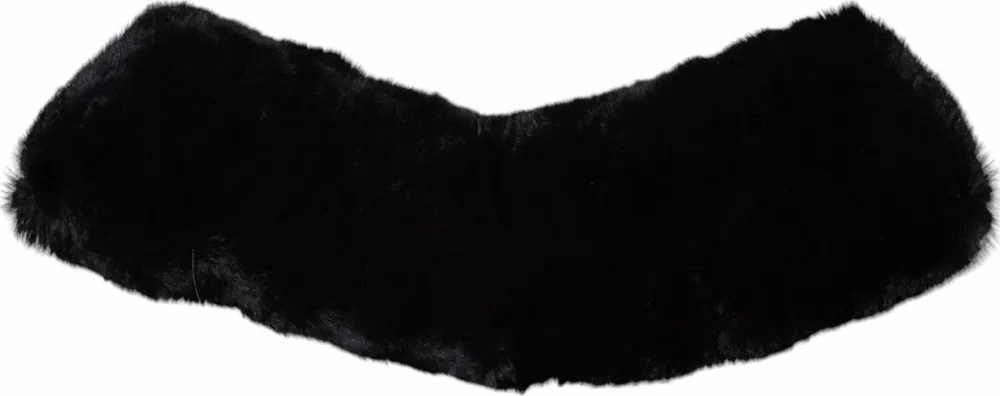 Dolce & Gabbana Black Lamb Fur Collar Women Neck Wrap Scarf
