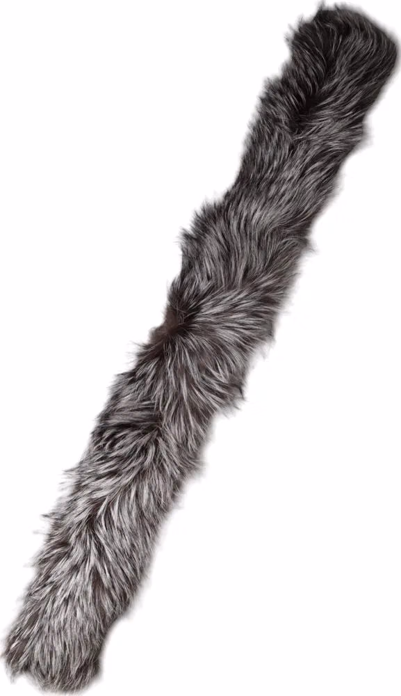 Dolce & Gabbana Gray Fox Fur Neck Wrap Warmer Winter Scarf