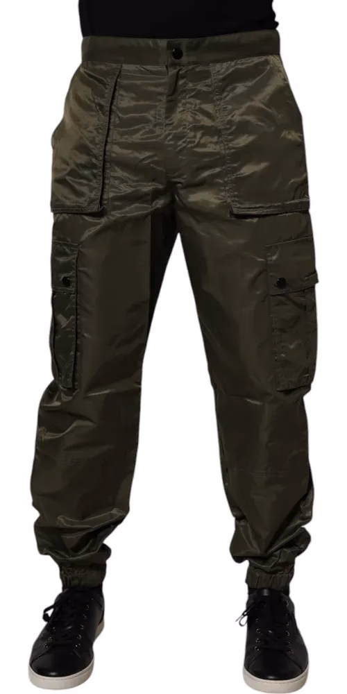 Dolce & Gabbana Dark Green Nylon Cargo Pants