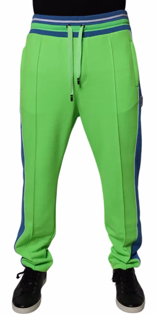 Dolce & Gabbana Green Blue Jogger Sweatpants Pants