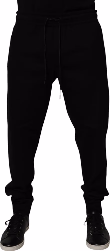 Dolce & Gabbana Black Cotton Blend Jogger Sweatpants Pants