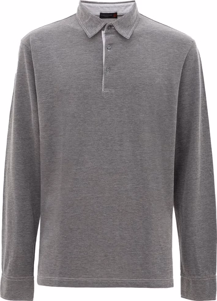 Corneliani Gray Cotton Polo Shirt
