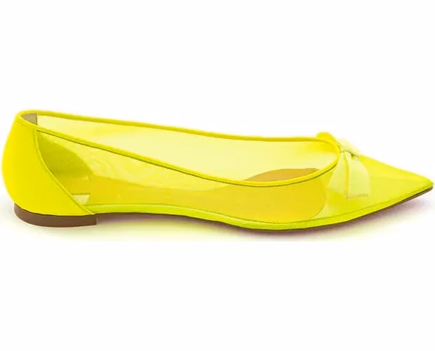 Christian Louboutin Yellow Mesh Ballet Flats